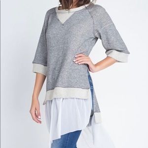 NWOT Mesh Accent High Low Tunic